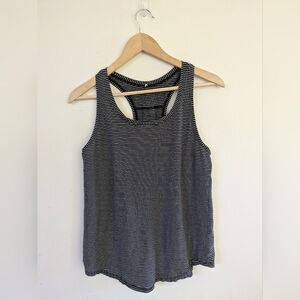 Lululemon Love Tank Pleated Hype Stripe Striped Black White Women's Top 6